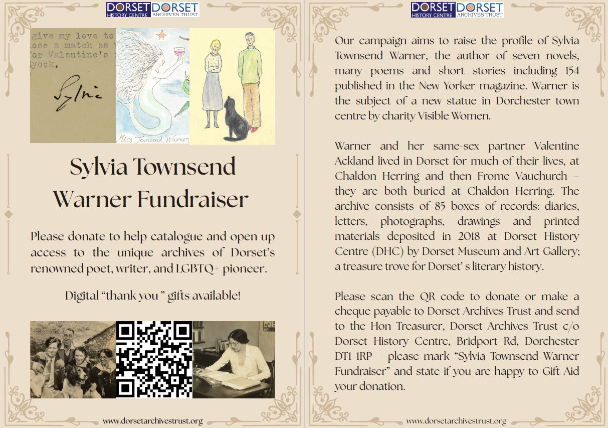 Flyer for the Dorset Archives Trust fundraiser